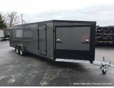 2024 7x29 Discovery Aero-Lite SE 4 Place Snowmobile Trailer - 6ft Interior Height (Charcoal) Snowmobile Trailer at Pfeiffer Trailer Sales STOCK# 021737