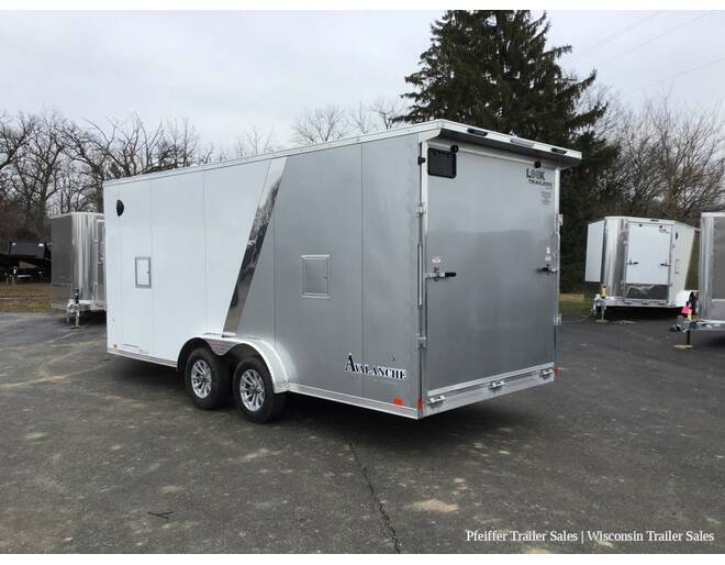 2024 7.5x23 Look Avalanche Deluxe Motorsport 3 Place Snowmobile Trailer - 7ft Int. Height (White/Silver) Snowmobile Trailer at Pfeiffer Trailer Sales STOCK# 8321 Photo 4
