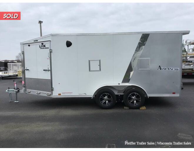 2022 7x19 Look Avalanche Deluxe Snowmobile Trailer w/ 6'6 Interior Height (White/Silver) Snowmobile Trailer at Pfeiffer Trailer Sales STOCK# 74372 Photo 3