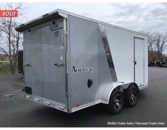 2022 7x19 Look Avalanche Deluxe Snowmobile Trailer w/ 6'6 Interior Height (White/Silver) Snowmobile Trailer at Pfeiffer Trailer Sales STOCK# 74372 Photo 6