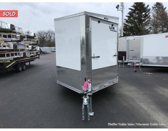 2022 7x19 Look Avalanche Deluxe Snowmobile Trailer w/ 6'6 Interior Height (White/Silver) Snowmobile Trailer at Pfeiffer Trailer Sales STOCK# 74372 Exterior Photo