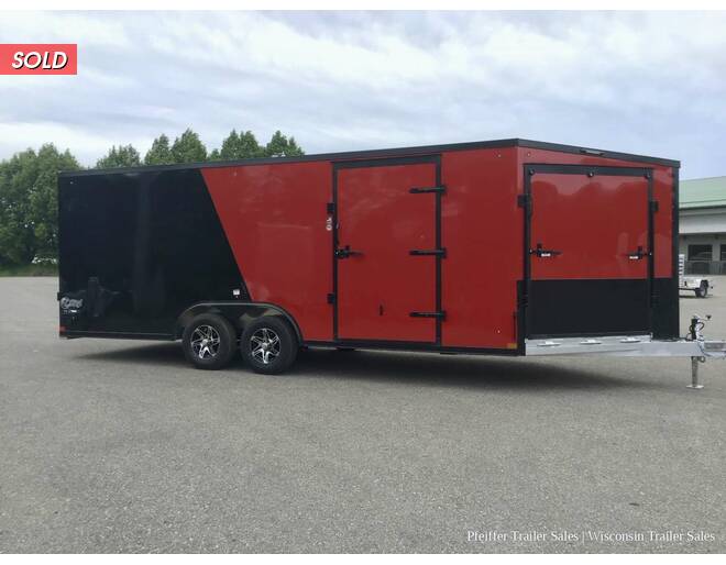 2022 8.5x25 10K Stealth Aluminum Cobra Enclosed Car/Snow Combo Trailer w/ Black Out Pkg (Red/Black) Auto Encl BP at Pfeiffer Trailer Sales STOCK# 87891 Photo 2