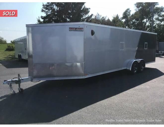 2022 7x29 Discovery Aero-Lite SE 4 Place Snowmobile Trailer w/ 6' Interior Height (Silver/Charcoal) Snowmobile Trailer at Pfeiffer Trailer Sales STOCK# 15080 Photo 2