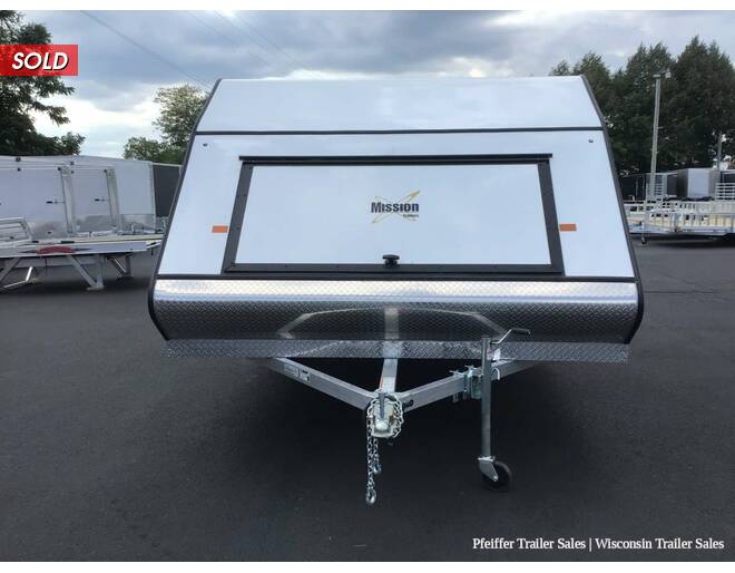 2022 101x12 Mission Crossover 2 Place Snowmobile Trailer w/ Cailber Pkg & Aluminum Wheels (White) Snowmobile Trailer at Pfeiffer Trailer Sales STOCK# 18780 Exterior Photo