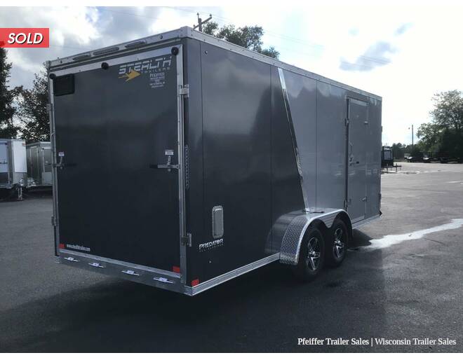 2022 7x23 Stealth Predator 3 Place Snowmobile Trailer w/ 7' Interior Height (Silver/Charcoal) Snowmobile Trailer at Pfeiffer Trailer Sales STOCK# 92157 Photo 6