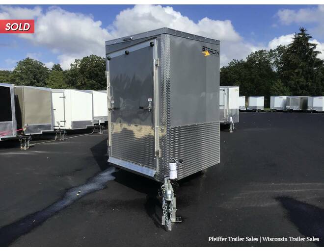 2022 7x23 Stealth Predator 3 Place Snowmobile Trailer w/ 7' Interior Height (Silver/Charcoal) Snowmobile Trailer at Pfeiffer Trailer Sales STOCK# 92157 Exterior Photo