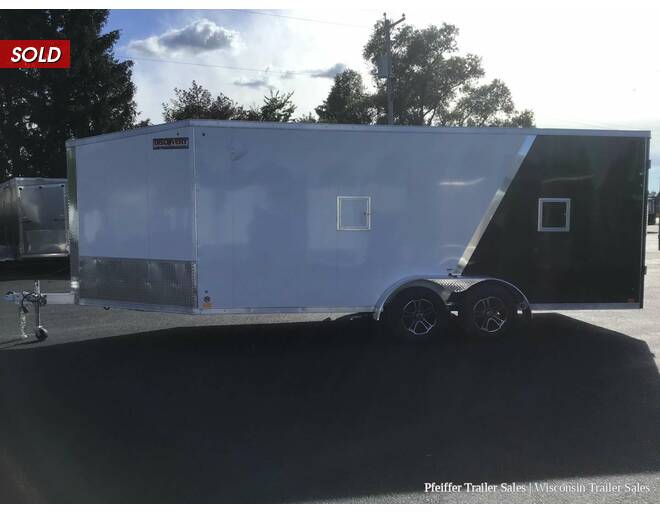 2022 7x23 Discovery Aero-Lite SE 3 Place Snowmobile Trailer w/ 6'6 Interior Height (White/Black) Snowmobile Trailer at Pfeiffer Trailer Sales STOCK# 15061 Photo 3