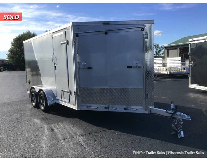 2022 7x19 Discovery Aero-Lite SE 2 Place Snowmobile Trailer; 6'6 Int. Height, White Ceiling Silver/Char Snowmobile Trailer at Pfeiffer Trailer Sales STOCK# 15053 Photo 3