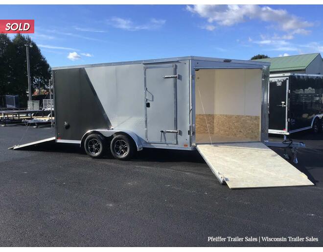 2022 7x19 Discovery Aero-Lite SE 2 Place Snowmobile Trailer; 6'6 Int. Height, White Ceiling Silver/Char Snowmobile Trailer at Pfeiffer Trailer Sales STOCK# 15053 Photo 9