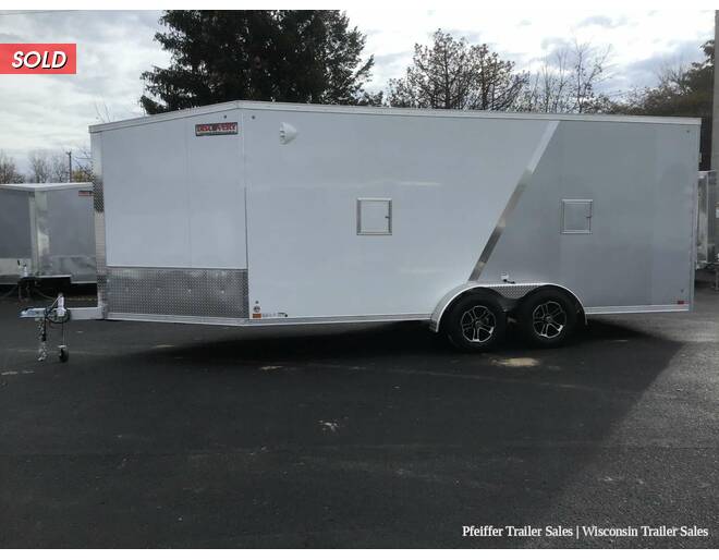 2022 7x23 Discovery Aero-Lite SE 3 Place Snowmobile Trailer, White Ceiling, 7' Int Height (White/Silver) Snowmobile Trailer at Pfeiffer Trailer Sales STOCK# 15065 Photo 3