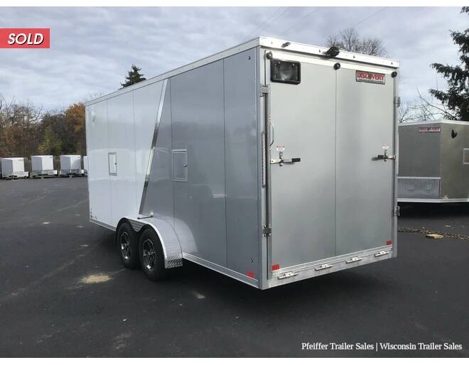 2022 7x23 Discovery Aero-Lite SE 3 Place Snowmobile Trailer, White Ceiling, 7' Int Height (White/Silver) Snowmobile Trailer at Pfeiffer Trailer Sales STOCK# 15065 Photo 4