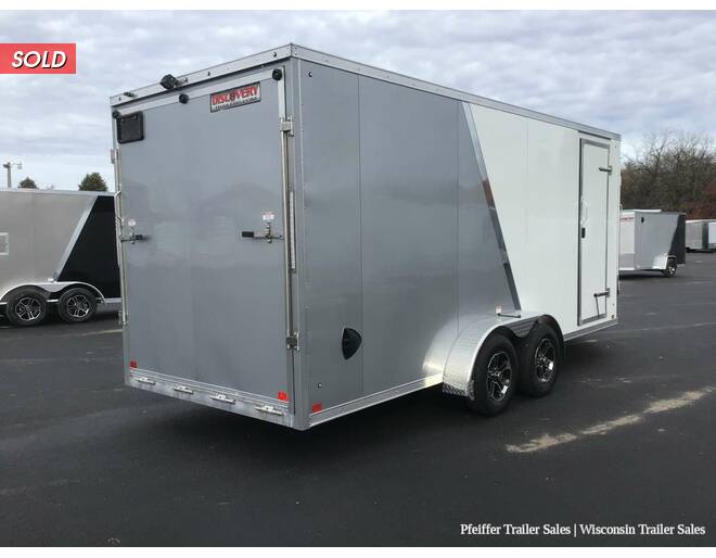2022 7x23 Discovery Aero-Lite SE 3 Place Snowmobile Trailer, White Ceiling, 7' Int Height (White/Silver) Snowmobile Trailer at Pfeiffer Trailer Sales STOCK# 15065 Photo 6