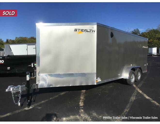 2022 7x23 Stealth Apache 3 Place Snowmobile Trailer w/ 6' Interior Height (Pewter) Snowmobile Trailer at Pfeiffer Trailer Sales STOCK# 92127 Photo 2