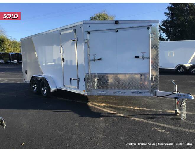 2022 7x21 Discovery Aero-Lite SE 2 Place Snowmobile Trailer, White Ceiling, 6' Int. Height (White/Silver) Snowmobile Trailer at Pfeiffer Trailer Sales STOCK# 15057 Photo 8