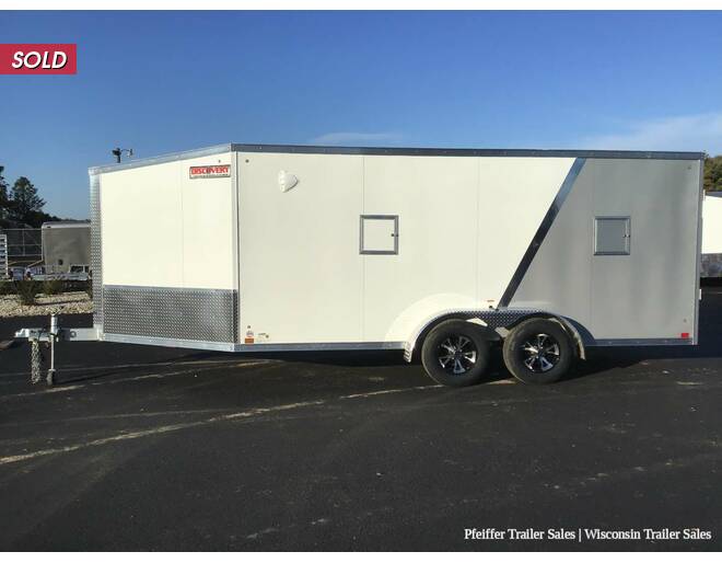 2022 7x21 Discovery Aero-Lite SE 2 Place Snowmobile Trailer, White Ceiling, 6' Int. Height (White/Silver) Snowmobile Trailer at Pfeiffer Trailer Sales STOCK# 15057 Photo 3