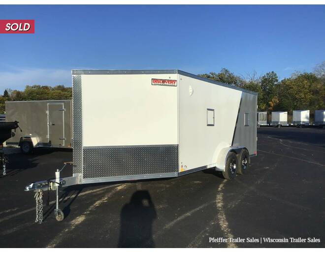 2022 7x21 Discovery Aero-Lite SE 2 Place Snowmobile Trailer, White Ceiling, 6' Int. Height (White/Silver) Snowmobile Trailer at Pfeiffer Trailer Sales STOCK# 15057 Photo 2