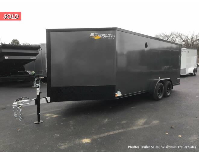 2022 7x23 Stealth Apache 3 Place Snowmobile Trailer w/ 6ft Interior Height, Black Out Pkg (Charcoal) Snowmobile Trailer at Pfeiffer Trailer Sales STOCK# 92128 Photo 2