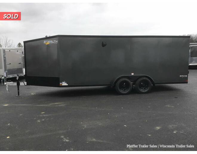 2022 7x23 Stealth Apache 3 Place Snowmobile Trailer w/ 6ft Interior Height, Black Out Pkg (Charcoal) Snowmobile Trailer at Pfeiffer Trailer Sales STOCK# 92128 Photo 3