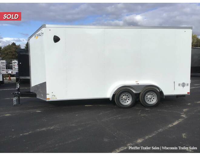 2022 7x16 Stealth Mustang w/ 7' Interior Height, Rear Double Doors + Options (White) Cargo Encl BP at Pfeiffer Trailer Sales STOCK# 94239 Photo 3