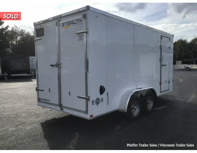 2022 7x16 Stealth Mustang w/ 7' Interior Height, Rear Double Doors + Options (White) Cargo Encl BP at Pfeiffer Trailer Sales STOCK# 94239 Photo 6