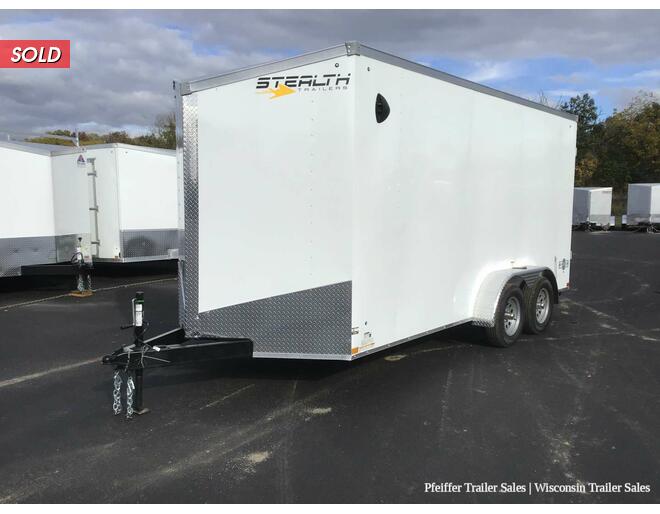 2022 7x16 Stealth Mustang w/ 7' Interior Height, Rear Double Doors + Options (White) Cargo Encl BP at Pfeiffer Trailer Sales STOCK# 94239 Photo 2