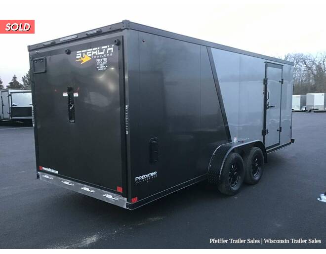 2022 7x23 Stealth Predator 3 Place Snowmobile Trailer, 6' Interior Height, Black Out Pkg Silver/Charcoal Snowmobile Trailer at Pfeiffer Trailer Sales STOCK# 92155 Photo 6