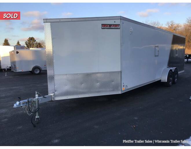 2022 7x29 Discovery Aero-Lite SE 4 Place Snowmobile Trailer, White Ceiling, 6' Int. Height (White/Char) Snowmobile Trailer at Pfeiffer Trailer Sales STOCK# 15085 Photo 2