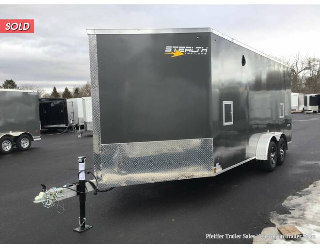 2022 7x23 Stealth Apache 3 Place Snowmobile Trailer w/ 7' Interior Height & Options (Charcoal) Snowmobile Trailer at Pfeiffer Trailer Sales STOCK# 94085 Photo 2
