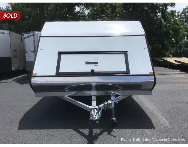 2023 $500 OFF! 101x12 Mission Crossover w/ Caliber Pkg & Aluminum Wheels (White) Snowmobile Trailer at Pfeiffer Trailer Sales STOCK# 24770 Exterior Photo