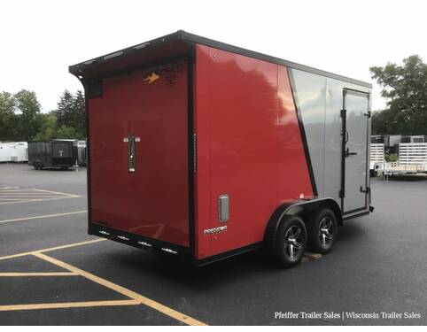 2023 7.5x19 Stealth Predator 2 Place Snowmobile Trailer w/ 7ft Interior Height Silver/Red Snowmobile Trailer at Pfeiffer Trailer Sales STOCK# 0695 Photo 6