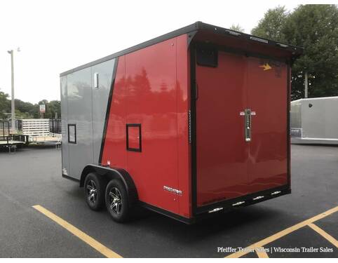 2023 7.5x19 Stealth Predator 2 Place Snowmobile Trailer w/ 7ft Interior Height (Silver/Red) Snowmobile Trailer at Pfeiffer Trailer Sales STOCK# 0695 Photo 4