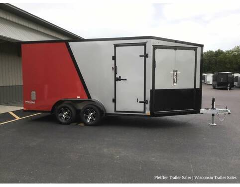 2023 7.5x19 Stealth Predator 2 Place Snowmobile Trailer w/ 7ft Interior Height Silver/Red Snowmobile Trailer at Pfeiffer Trailer Sales STOCK# 0695 Photo 8