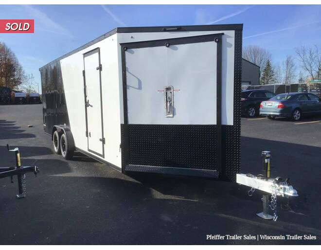 2023 7.5x27 Stealth Predator 3-4 Place Snowmobile Trailer w/ 7ft Int. Height (White/Black) Snowmobile Trailer at Pfeiffer Trailer Sales STOCK# 814 Photo 7