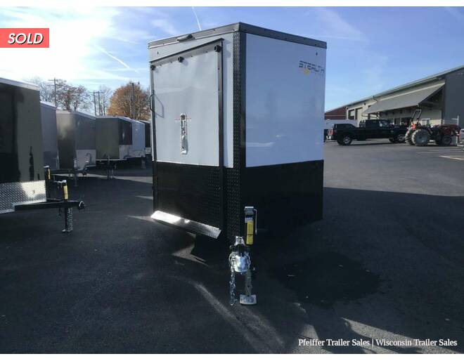 2023 7.5x27 Stealth Predator 3-4 Place Snowmobile Trailer w/ 7ft Int. Height (White/Black) Snowmobile Trailer at Pfeiffer Trailer Sales STOCK# 814 Exterior Photo