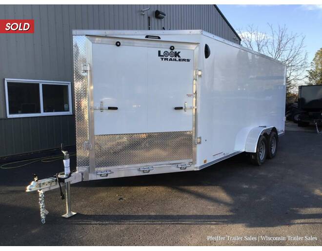 2023 7x23 Look Avalanche 3 Place Snowmobile Trailer w/ 6'6 Interior Height (White) Snowmobile Trailer at Pfeiffer Trailer Sales STOCK# 81490 Photo 2