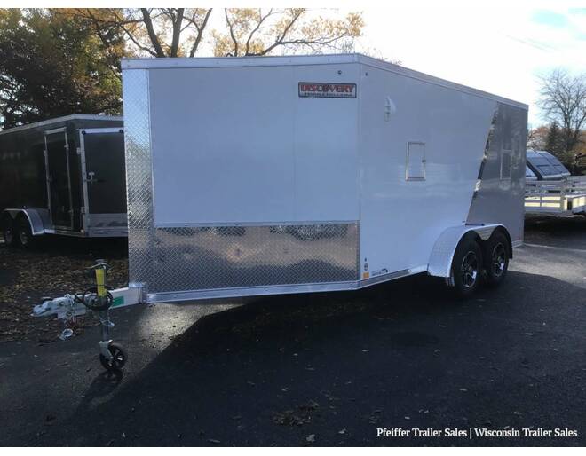2023 $2,000 OFF! 7x19 Discovery Aero-Lite SE 2 Place Snowmobile Trailer w/ 6ft Int. Height (White/Silver) Snowmobile Trailer at Pfeiffer Trailer Sales STOCK# 19451 Photo 2