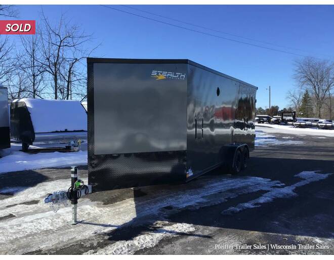 2023 7x25 Stealth Apache 3 Place Snowmobile Trailer w/ Extra Features (Charcoal/Black) Snowmobile Trailer at Pfeiffer Trailer Sales STOCK# 853 Photo 2