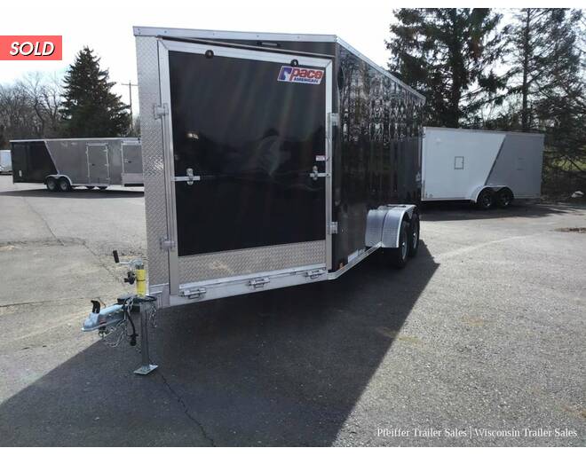 2023 7x23 Pace American Highmark 3 Place Enclosed Snowmobile Trailer w/ 7ft Int. Height (Black) Snowmobile Trailer at Pfeiffer Trailer Sales STOCK# 81352 Exterior Photo