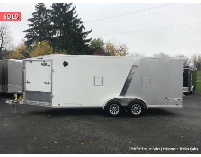 2024 7x23 Look Avalanche Deluxe Motorsport 3 Place Snowmobile Trailer - 6'6 Int. Height (White/Silver) Snowmobile Trailer at Pfeiffer Trailer Sales STOCK# 8326 Photo 3