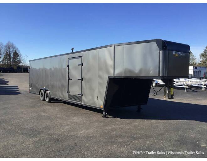 2021 Used 8.5x36 10k Stealth Raptor Gooseneck Enclosed Car Hauler (Charcoal) Auto Encl GN at Pfeiffer Trailer Sales STOCK# 2021S Photo 8