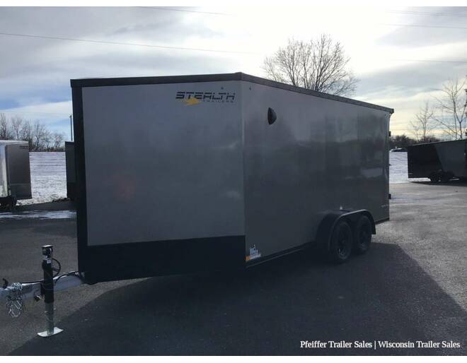 2024 7x21 Stealth Apache 2 Place Snowmobile Trailer - 7ft Interior Height (Pewter) Snowmobile Trailer at Pfeiffer Trailer Sales STOCK# 1466 Photo 2