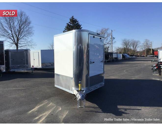 2024 7.5x19 Look Avalanche Deluxe Motorsport 2 Place Snowmobile Trailer - 7' Int. Height (White/Char) Snowmobile Trailer at Pfeiffer Trailer Sales STOCK# 8338 Exterior Photo