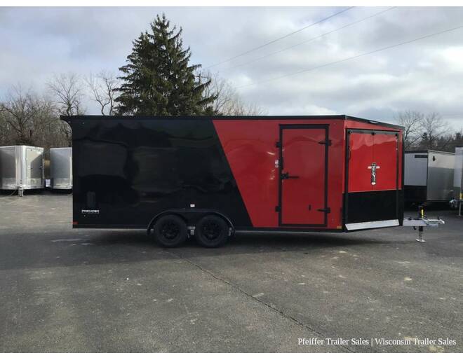 2024 7x23 Stealth Predator 3 Place Snowmobile Trailer - 7ft Interior Height (Red/Black) Snowmobile Trailer at Pfeiffer Trailer Sales STOCK# 186 Photo 7