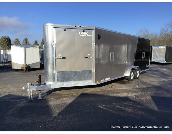 2024 7.5x29 Look Avalanche Deluxe Motorsport 4 Place Snowmobile Trailer - 7' Int. Height (Pewter/Black) Snowmobile Trailer at Pfeiffer Trailer Sales STOCK# 8348 Exterior Photo
