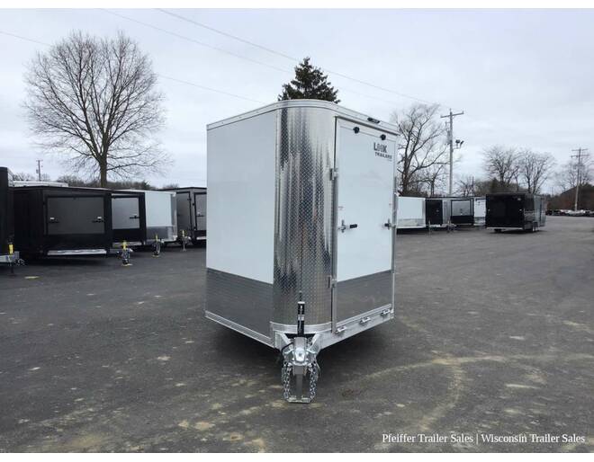 2024 7.5x23 Look Avalanche Deluxe Motorsport 3 Place Snowmobile Trailer - 7ft Int. Height (White/Silver) Snowmobile Trailer at Pfeiffer Trailer Sales STOCK# 8321 Exterior Photo