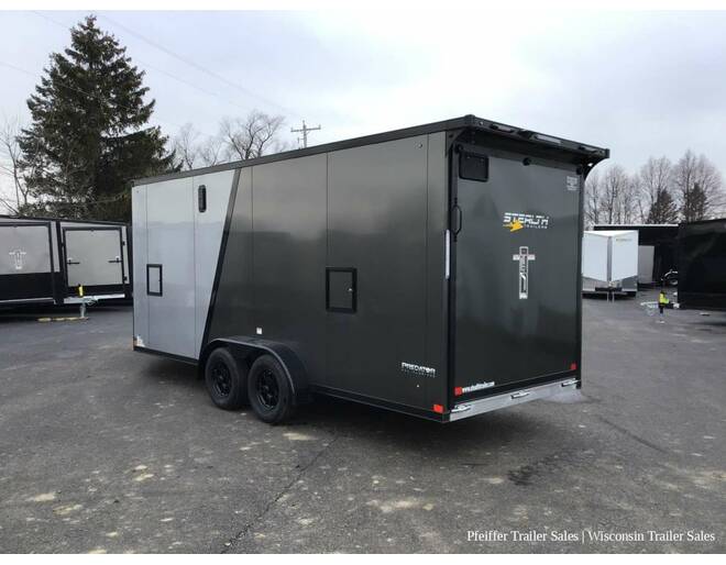 2024 7x23 Stealth Predator 3 Place Snowmobile Trailer - 7ft Interior Height (Silver/Charcoal) Snowmobile Trailer at Pfeiffer Trailer Sales STOCK# 1461 Photo 4