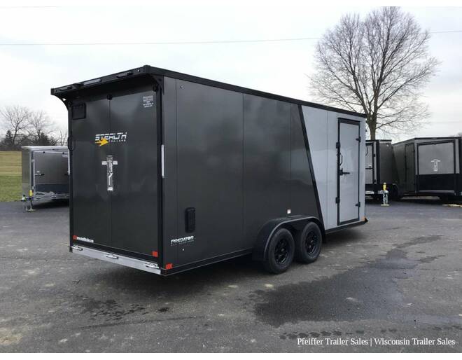 2024 7x23 Stealth Predator 3 Place Snowmobile Trailer - 7ft Interior Height (Silver/Charcoal) Snowmobile Trailer at Pfeiffer Trailer Sales STOCK# 1461 Photo 6